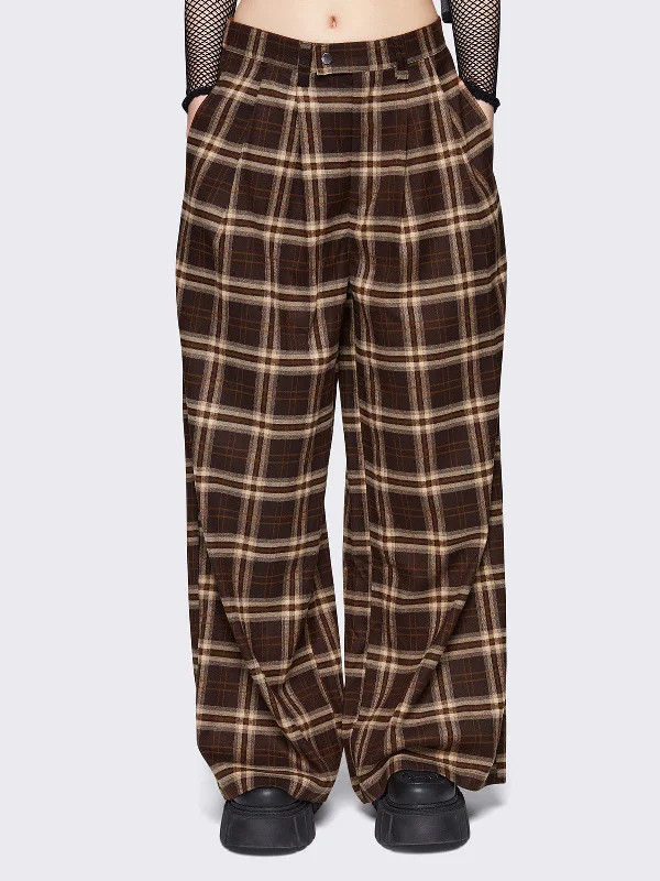 women's ripped pantsHari Plaid Grandpa Pants