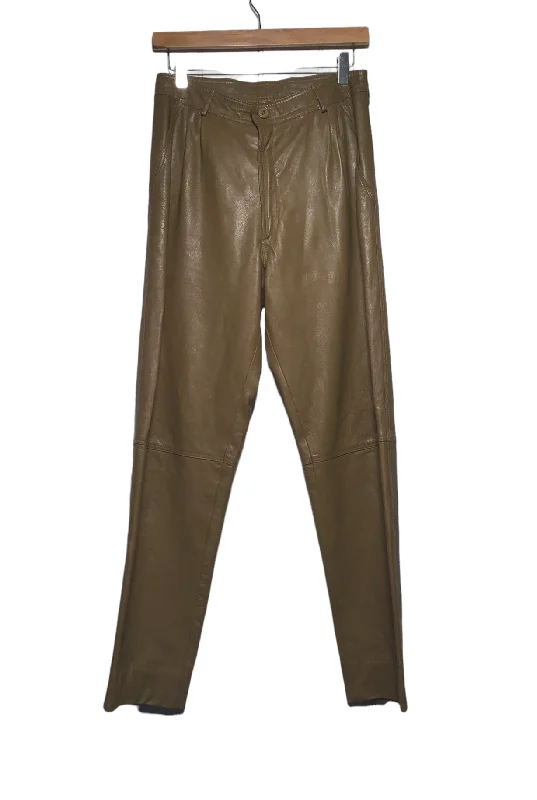 women's lace-up pantsLeather Trousers (Size M)