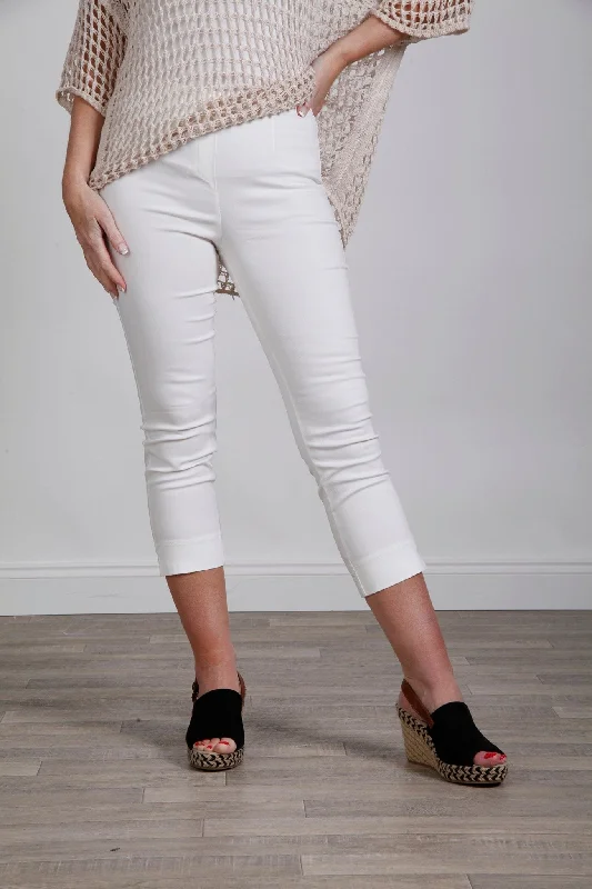 women's low-rise pantsCropped Stretch Trouser Off-White