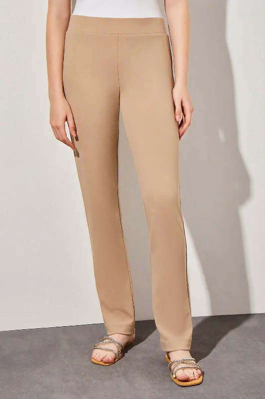 women's trendy pantsStretch Deco Crepe Straight-Leg Pants