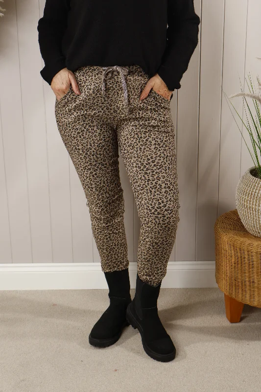 women's reversible pantsAnimal Print Magic Pants Mocha