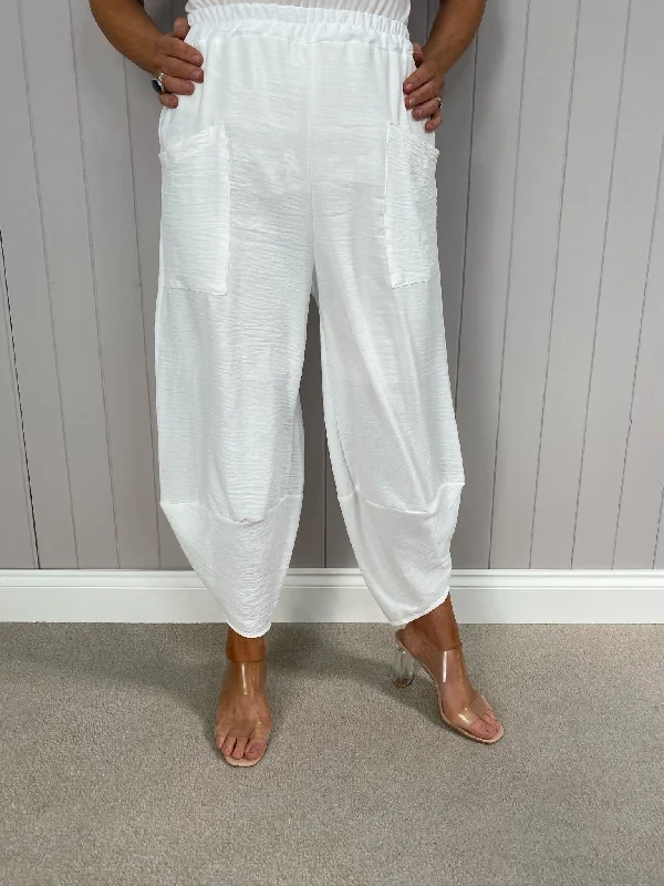 women's denim pantsCamille Cocoon Trousers White