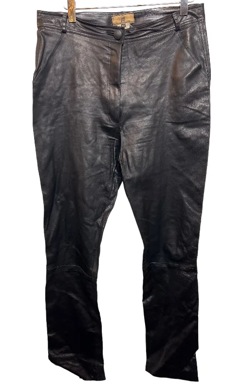 women's solid-color pantsFaux Leather Black Trousers (Size W32)