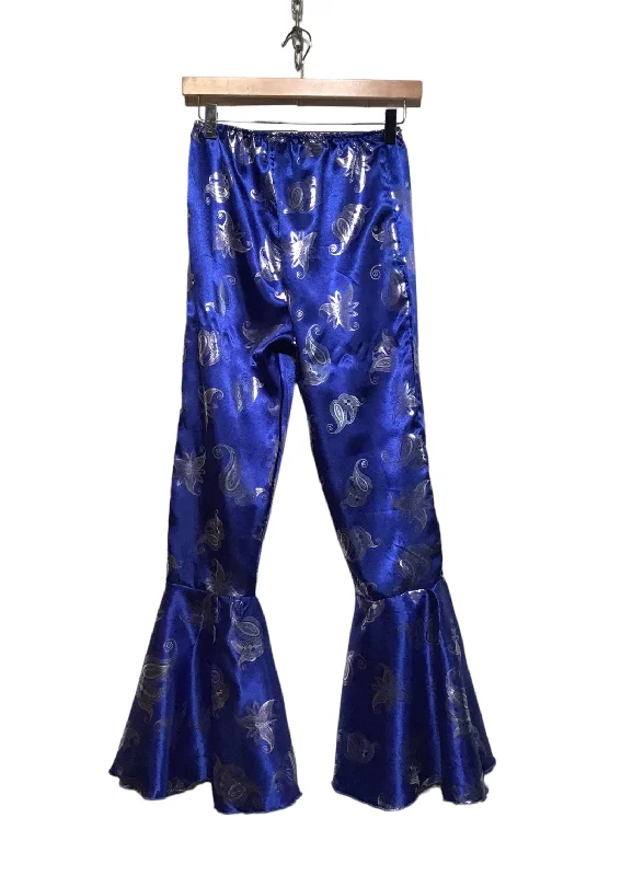 women's velvet pantsBlue and Silver Flare Trousers (Size S)