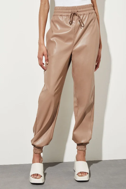 women's jogger pantsFaux Leather Joggers