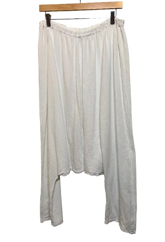 women's distressed denim pantsWomen’s White Elasticated Waist Harem Pants (Size XL)