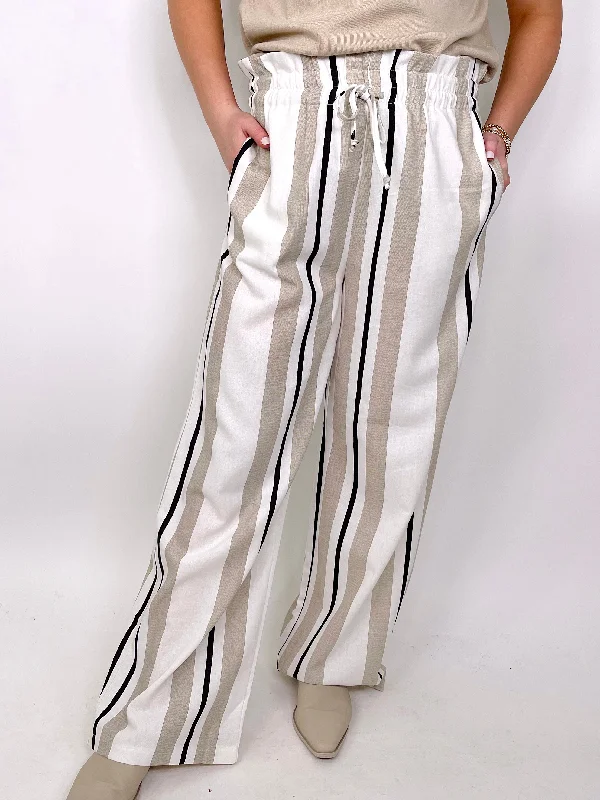 women's active pantsThe Gretta Striped Wide Leg Pant