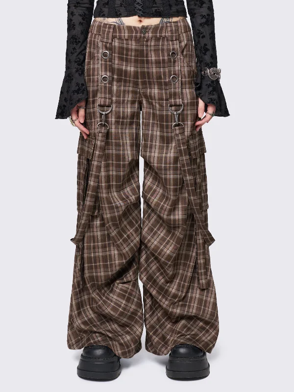 women's cargo pantsTrek Plaid Cargo Pants