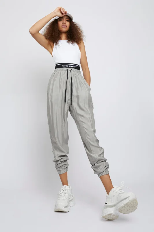 women's cargo pantsWhyte Studio The "Track" Joggers - Grey