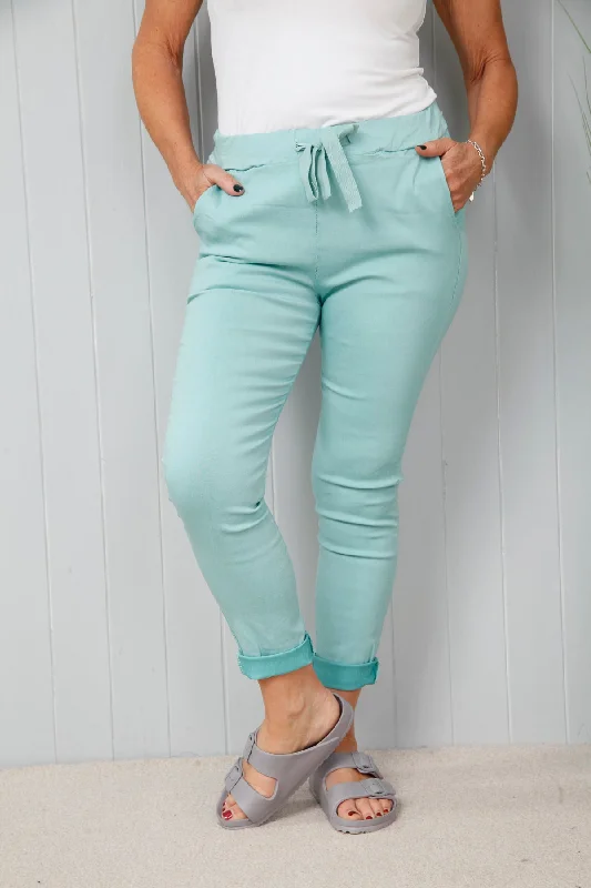 women's designer pantsPlain Magic Pants Aqua