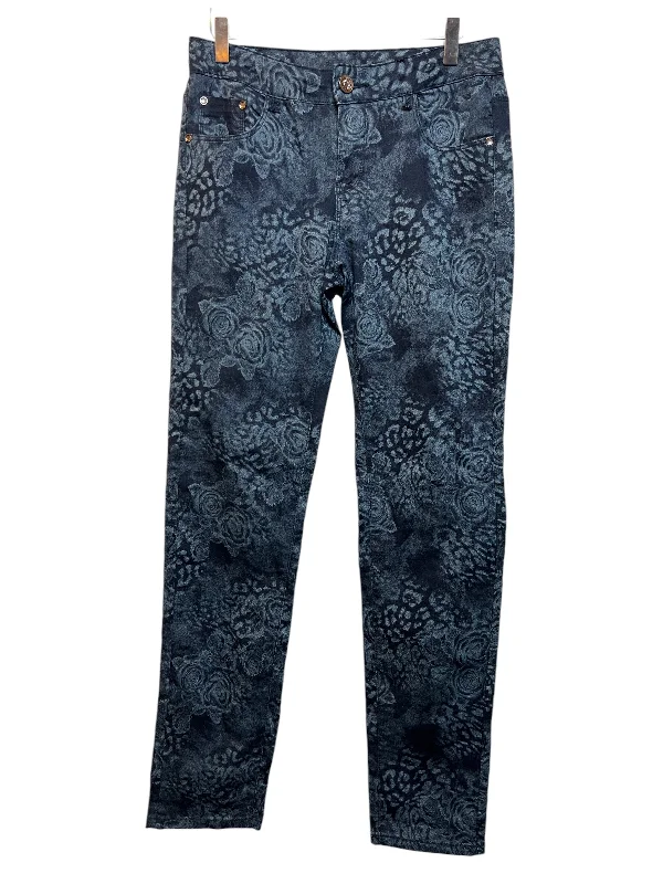 women's petite pantsWomen's Floral Patterned Blue Jeans (W32)