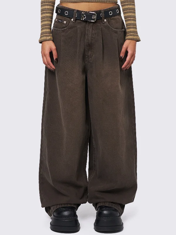 women's patched pantsOllie Brown Baggy Pants