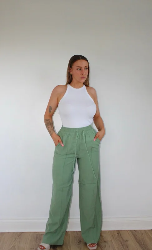 women's button-fly pantsY.A.S PANTS IN GREEN