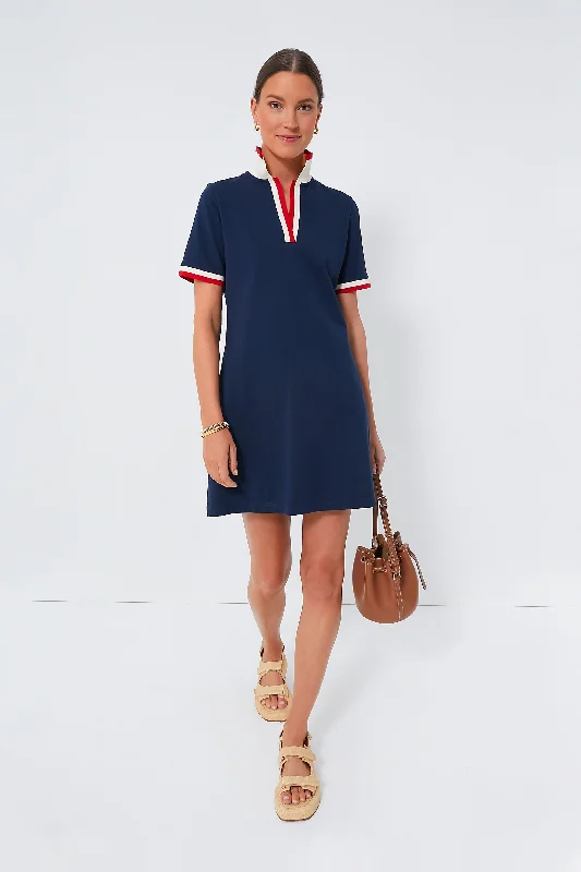 midi wrap dressesMidnight Navy Hutton Polo Dress