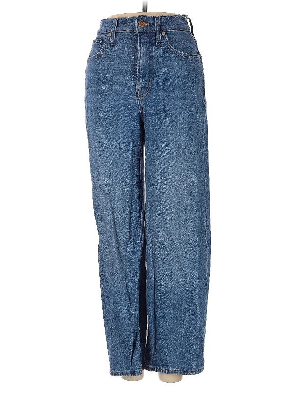 women's denim jeans with pocketsHigh-Rise Wide-leg Jeans in Medium Wash