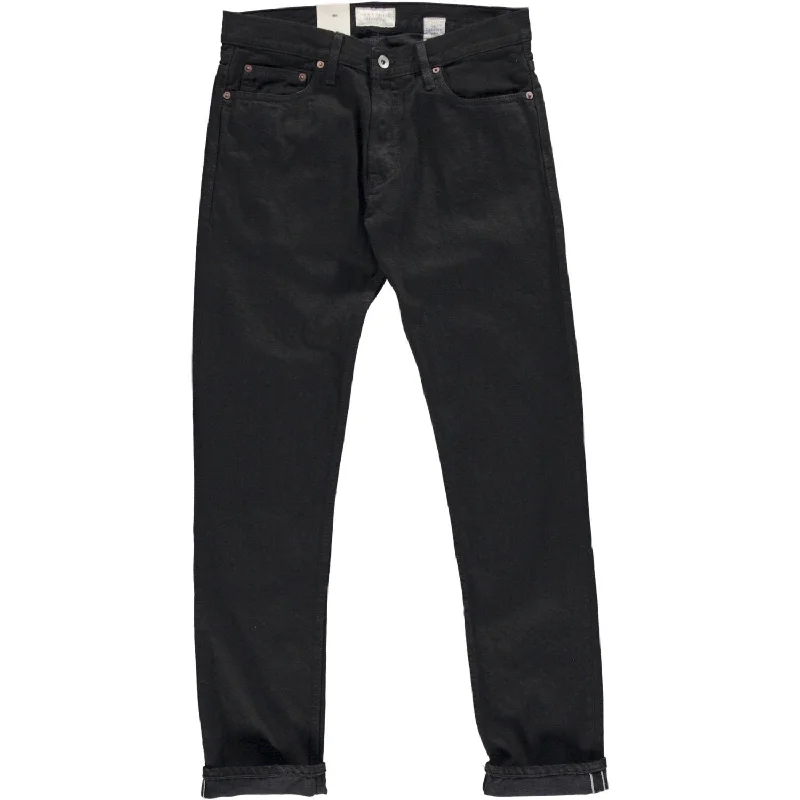 women's high-ankle denim jeansSlim Tapered Candiani Selvedge Denim Jeans (Black Soak)