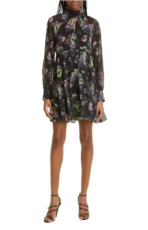 maxi midi dressesBloom Revina Floral Print Long Sleeve Dress In Midnight Multi