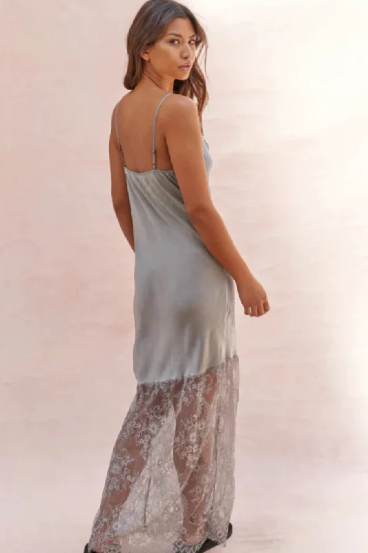 midi dresses with lace detailsCharli Sandrine Slip Dress in Mid Grey