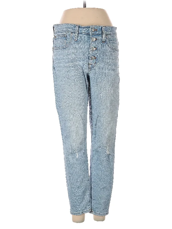 women's denim jeans with zipper-fly closureHigh-Rise Straight-leg Jeans in Light Wash