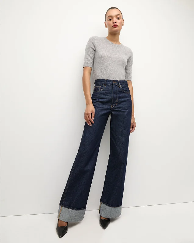 women's denim jeans for formal eventsTaylor Cuffed Wide-Leg Jean