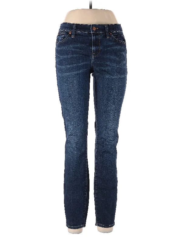 women's denim jeans with leather patchesMid-Rise Straight-leg Jeans in Dark Wash