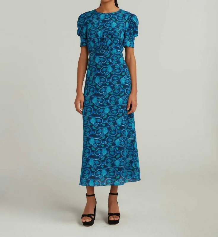 midi dresses in floral printsBianca Dress In Harvest Midnight