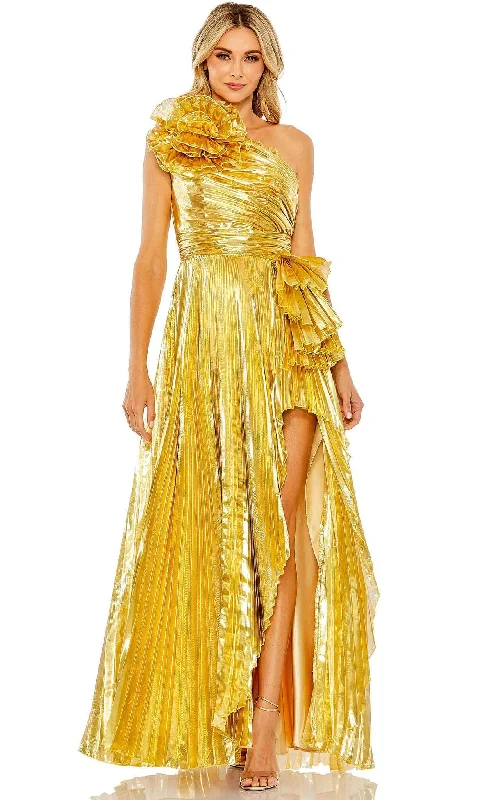 Formal Dress for Literary AwardsMac Duggal 11696 - Pleated Charmeuse One Shoulder Gown