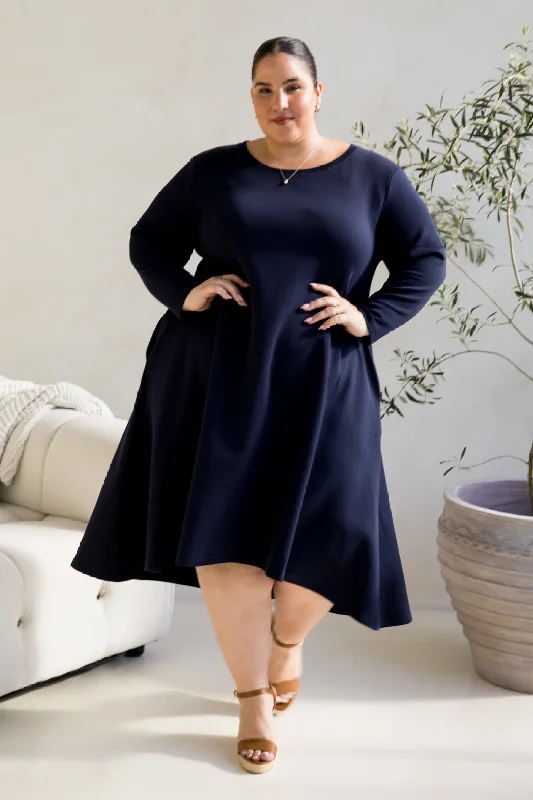 maxi-length midi dressesLuxe Cosy Dress | Midnight Navy | FINAL SALE