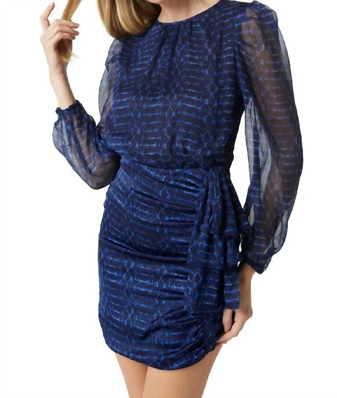 elegant midi dressesAmber Dress In Midnight Shibori