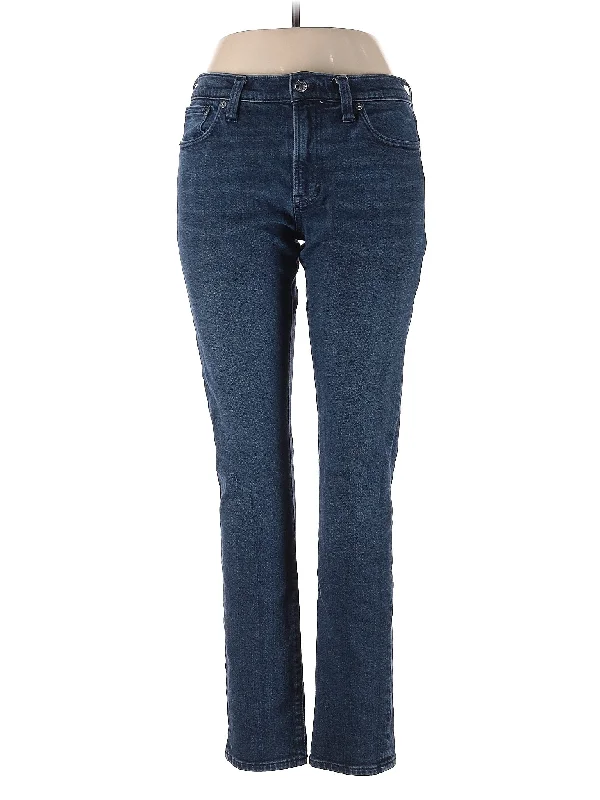 women's cropped denim jeansMid-Rise Straight-leg Jeans in Dark Wash