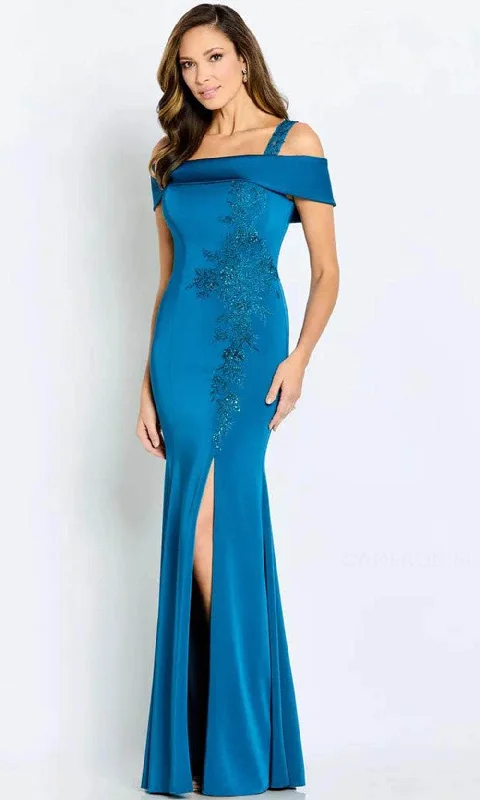 Formal Dress for Beach ThemesCameron Blake CB115 - Cold Shoulder Fitted Formal Gown