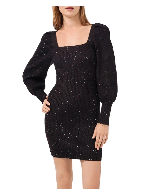 midi dresses for weddingsMidnight Garden Womens Sparkle Sequined Sweaterdress