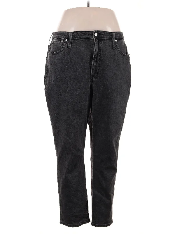 women's denim jeans with elastic waistbandsMid-Rise Straight-leg Jeans in Dark Wash