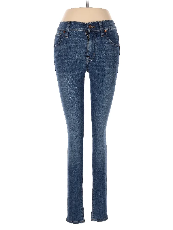 women's blue denim jeansMid-Rise Skinny Jeans in Dark Wash