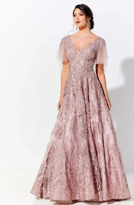 Formal Dress for Charity BallsIvonne D by Mon Cheri - 120D10 Embroidered Lace Pleated A-Line Gown