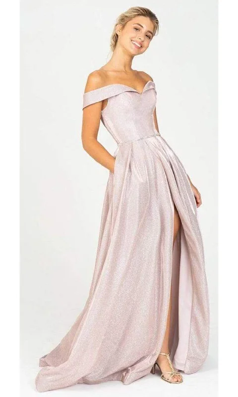 Formal Dress for Charity AwardsEureka Fashion - 9808 Off Shoulder A-Line Gown with Slit