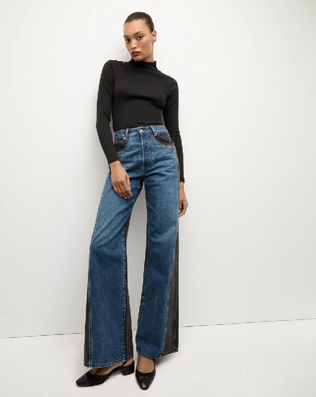 women's high-waisted denim jeansTaylor Two-Tone Wide-Leg Jean