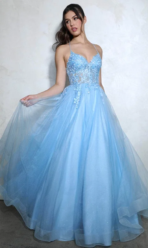 Formal Dress for Outdoor WeddingsEureka Fashion 9960 - V-Neck Embroidered Ballgown