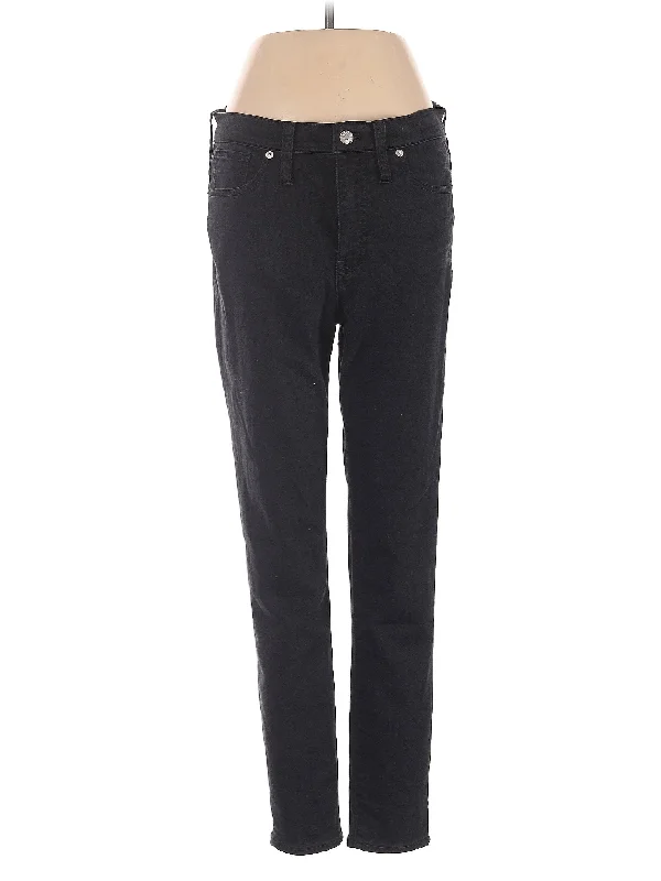 women's denim jeans with frayed edgesHigh-Rise Straight-leg Jeans in Dark Wash