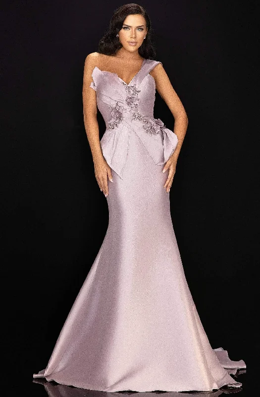 Formal Dress for Civil CeremoniesTerani Couture - 2011M2160 Beaded Floral Bodice Knot-Ornate Gown