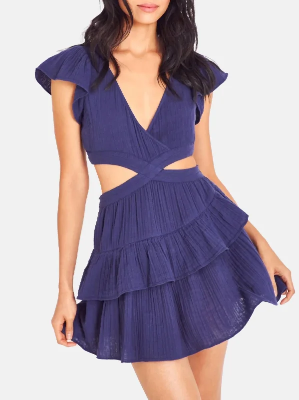 cotton midi dressesAudrina Dress In Midnight