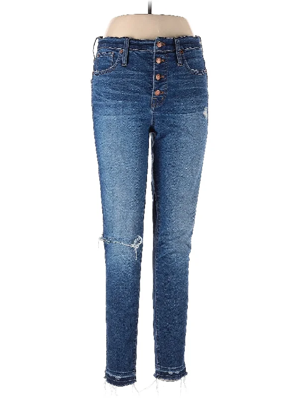 women's denim jeans with elastaneMid-Rise Skinny Jeans in Medium Wash