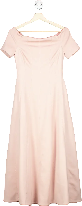 mid-length midi dressesKaren Millen Blush Pink Off-Shoulder Midaxi Dress UK 8