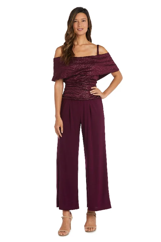 women's jumpsuits for partiesPetite Banded Cold Shoulder Strap Ruched Jumpsuit