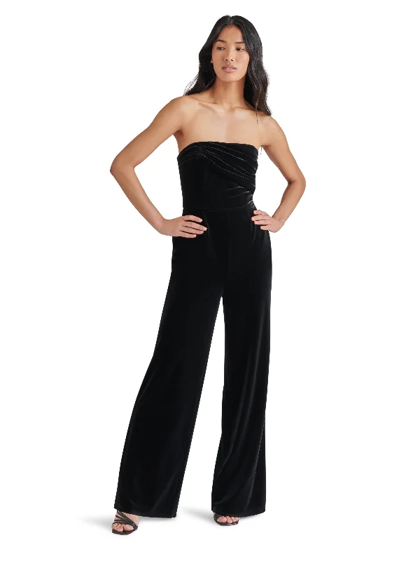 women's jumpsuits with self-ties at the waistSwanilda Velvet Jumpsuit