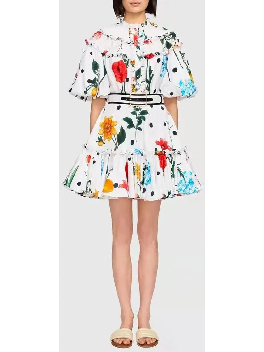 cute and flirty Mimi dresses for a playful touchBelted Printed Mini Dress