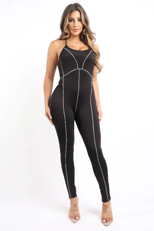 women's jumpsuits for machine-washable fabricsOverlock Line Jumpsuit