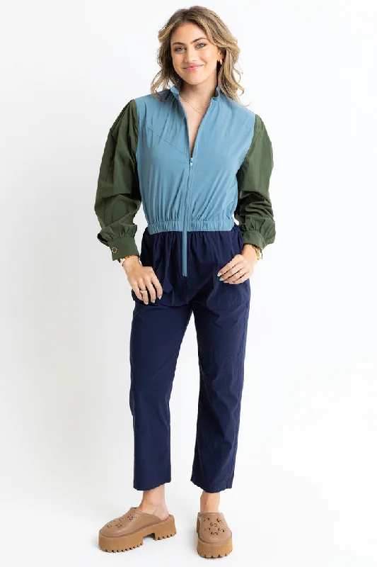 women's jumpsuits made of satinColor Block Performance Jumpsuit