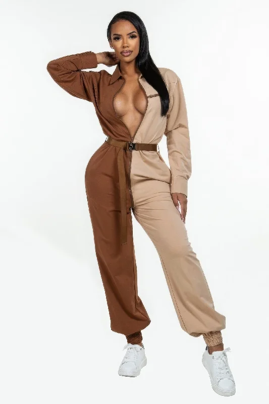 women's jumpsuits for curve-hugging stylesLong Sleeve Oversized Cozy Shirt Jumpsuit