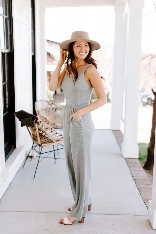 women's jumpsuits with Peter Pan collarsDansby Ribbed Jumpsuit